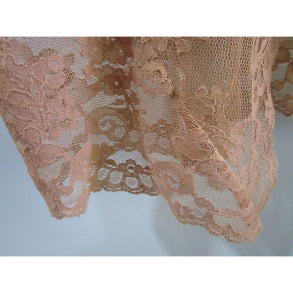 Vintage Henson Kickernick Blush Bed Jacket Tan Lace Sz. Small EUC USA Made - Picture 6 of 11